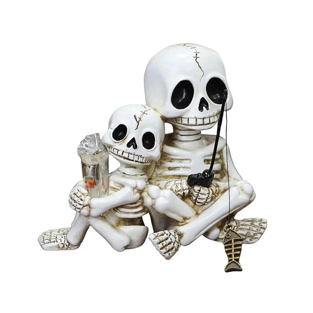 Plant Parent Pot - Halloween Parent-Child Skull Statue Resin Potted